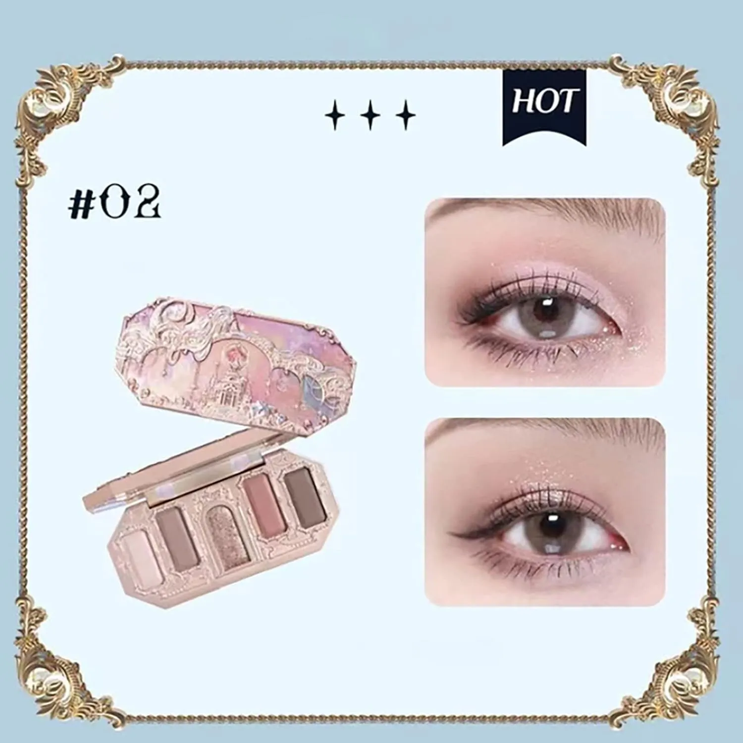 1PC huazhixiao Moonlight Mermaid Eyeshadow Palette,Matte Eyeshadow Palette,8-Color Matte Shimmer Glitter Eye Makeup Cosmetics Women Beauty Eye Shadow (#02)