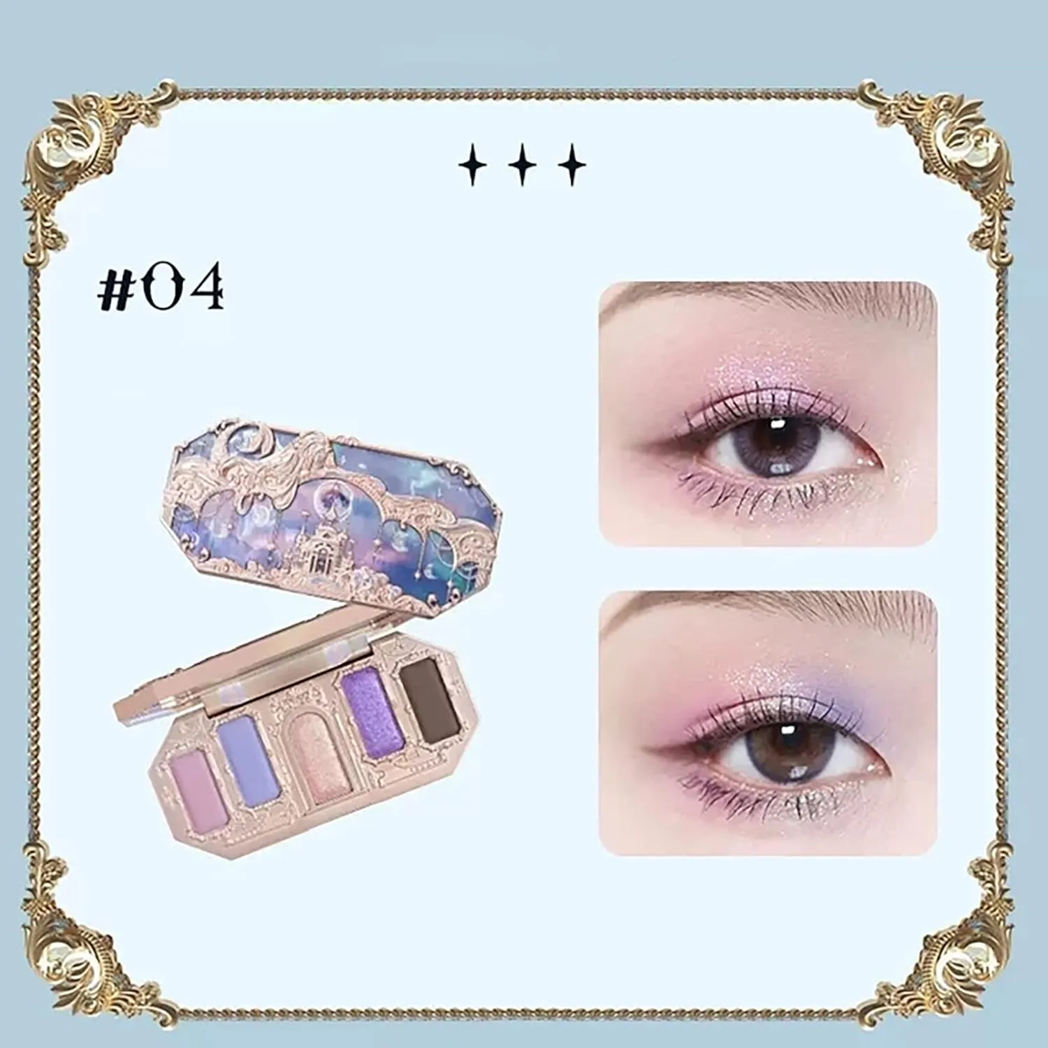 1PC huazhixiao Moonlight Mermaid Eyeshadow Palette,Matte Eyeshadow Palette,8-Color Matte Shimmer Glitter Eye Makeup Cosmetics Women Beauty Eye Shadow (#04)