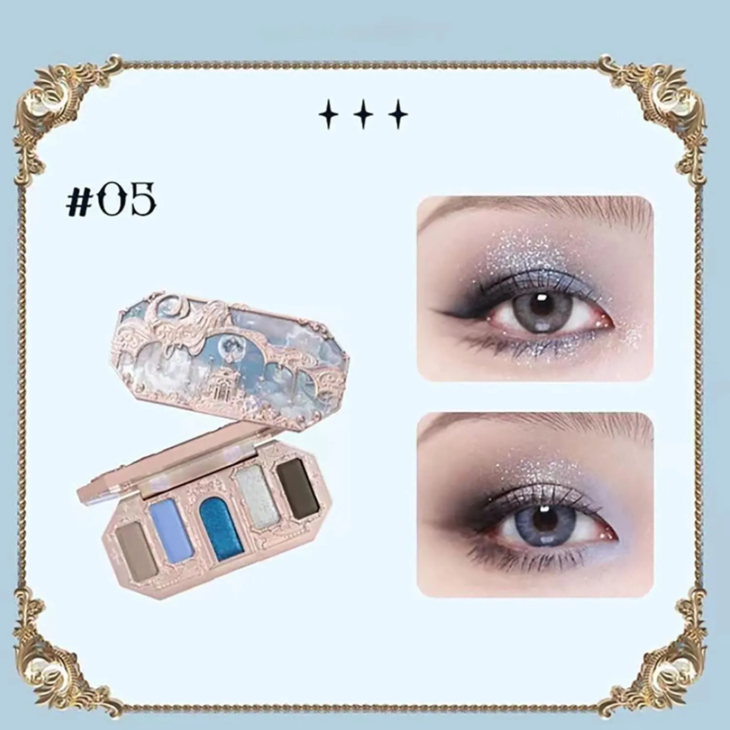 1PC huazhixiao Moonlight Mermaid Eyeshadow Palette,Matte Eyeshadow Palette,8-Color Matte Shimmer Glitter Eye Makeup Cosmetics Women Beauty Eye Shadow (#05)