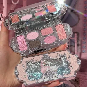 1PC Huazhixiao Swan Ballet Eyeshadow, Delicate Matte Glow Shimmer Waterproof 6 Color Glitter Eye Shadow Palette,Highly Pigmented Naturing-Looking Long Lasting Waterproof Blendable (C03)