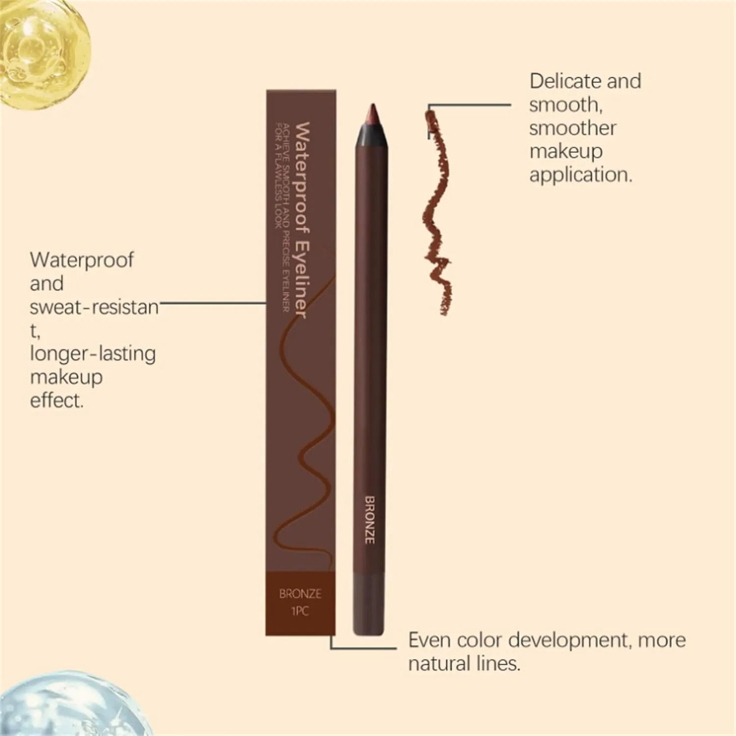 2 Pack 24 HR Waterproof Eyeliner Duo Sharpenable Eye Pencil with Sharpener, 2025 New Plum Eyeliner for Green/Blue/Brown Eyes, No Smudging, Fading, Smooth and Easy to Color, for Older Women (Stone)