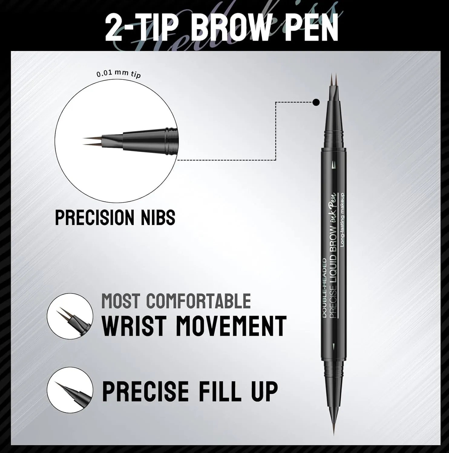 2 Pcs Microblading Eyebrow Pencil for Women, Waterproof Brow Pencil, with Eyebrow Brush, 2-in-1 Dual-Ended Eyebrow Pen for Natural Hair-Like Brows (Light Brown (2Pcs))