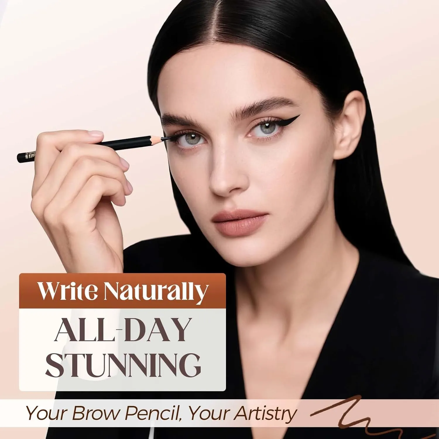 2025 New 24 HR Waterproof Eyeliner Duo Sharpenable Eye Pencil, No Smudging, Fading, 2 in 1 Eye Liner and Eyebrow Pencils, Smooth and Easy to Color (White Blue)