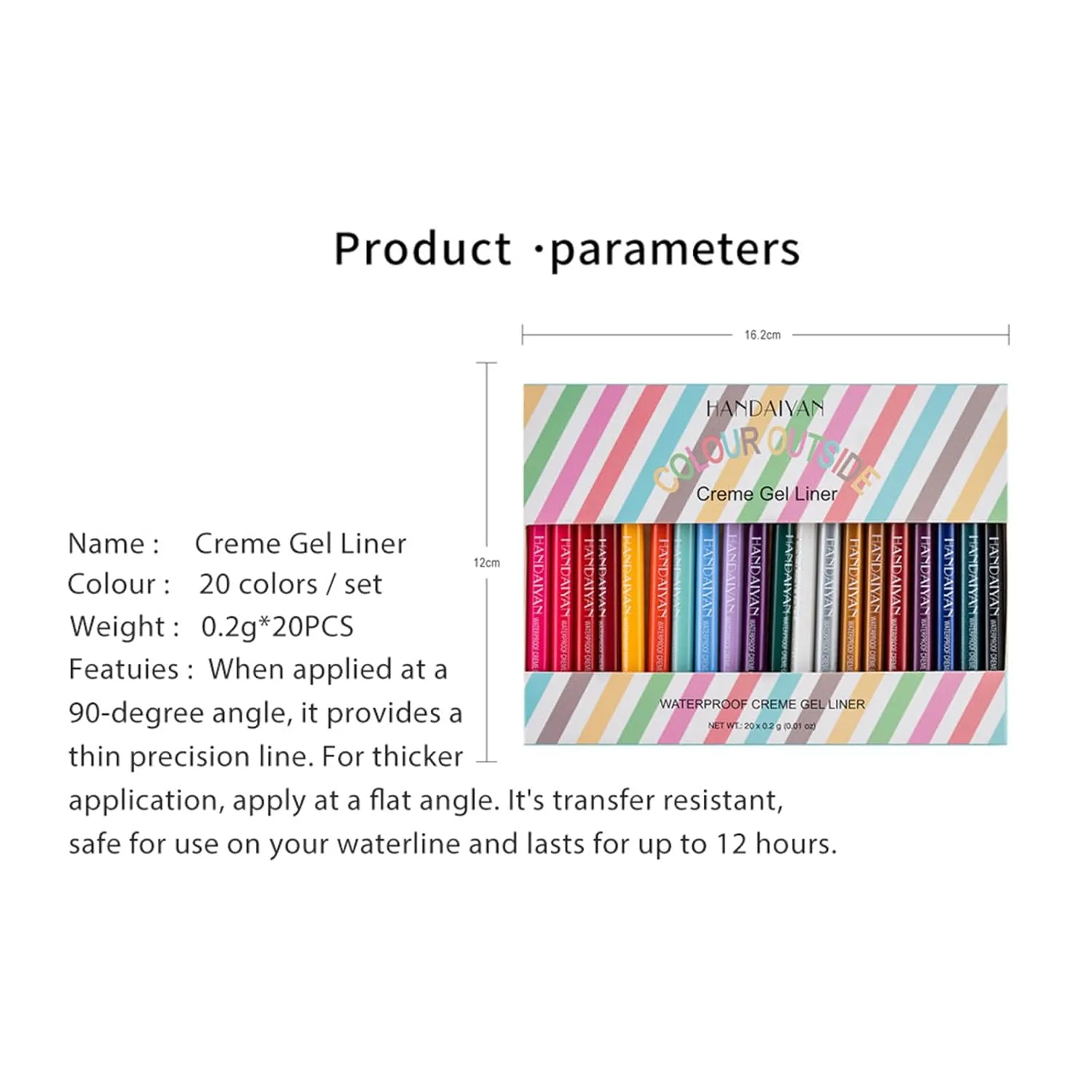 20Pcs Longwearing Colorful Eyeliner Pencil Waterproof Smudge-proof Ultra-Pigmented Comfortable Smooth Eye Pencil - Holiday Eye Makeup Eyeliner Pen Gift Set Delineadores de Colores Para Ojos