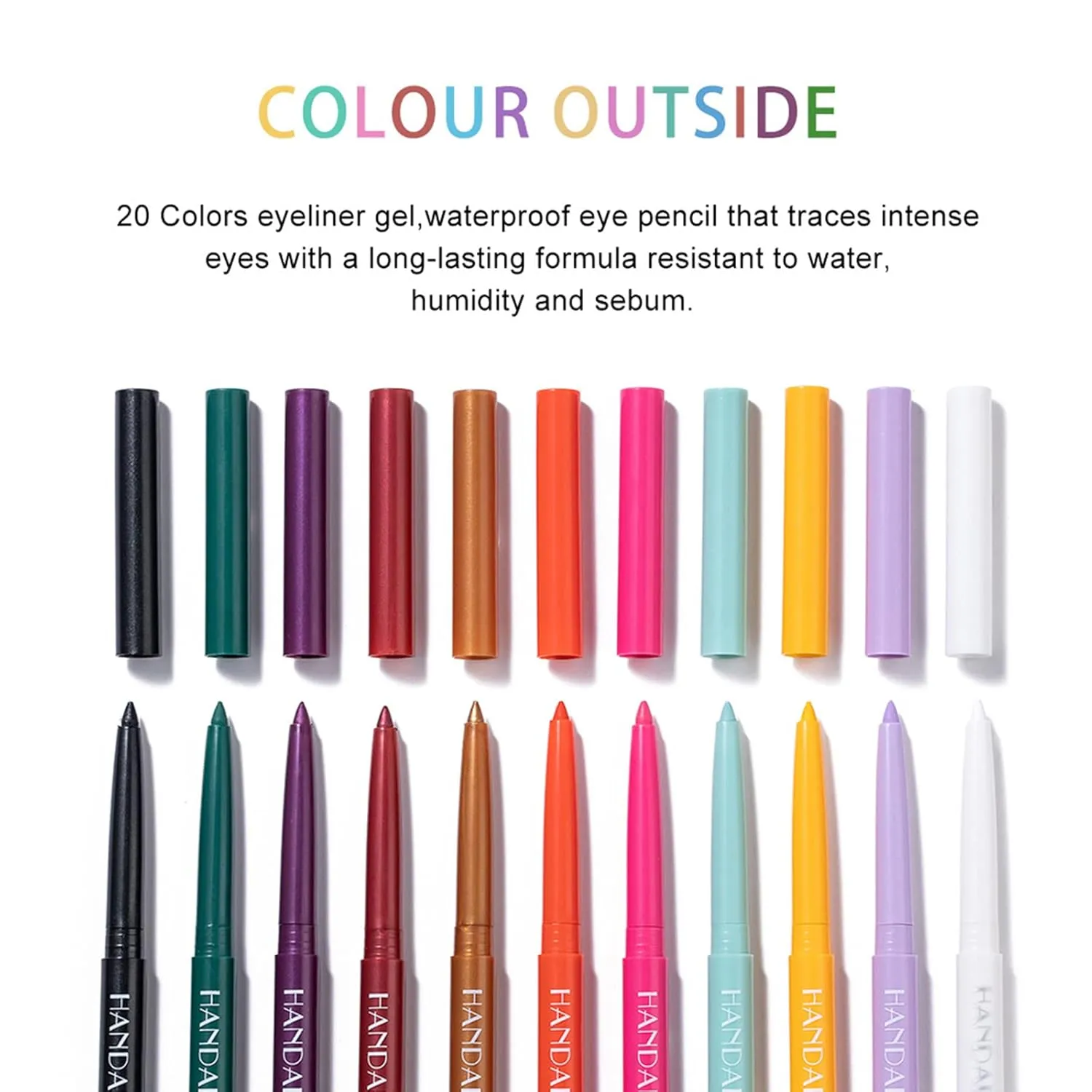 20Pcs Longwearing Colorful Eyeliner Pencil Waterproof Smudge-proof Ultra-Pigmented Comfortable Smooth Eye Pencil - Holiday Eye Makeup Eyeliner Pen Gift Set Delineadores de Colores Para Ojos
