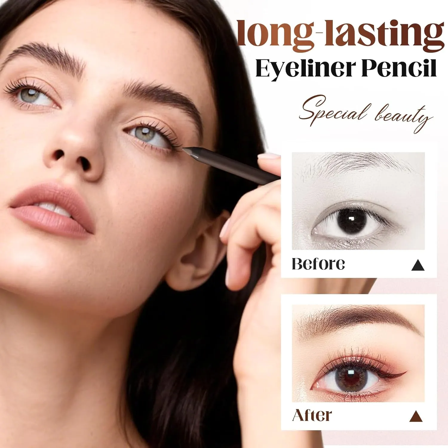 24 Hr Waterproof Eyeliner Duo Sharpenable Eye Pencil, 2025 New Persona Eyeliner Pencil Waterproof, No Smudging, Fading, Smooth And Easy To Color (All)