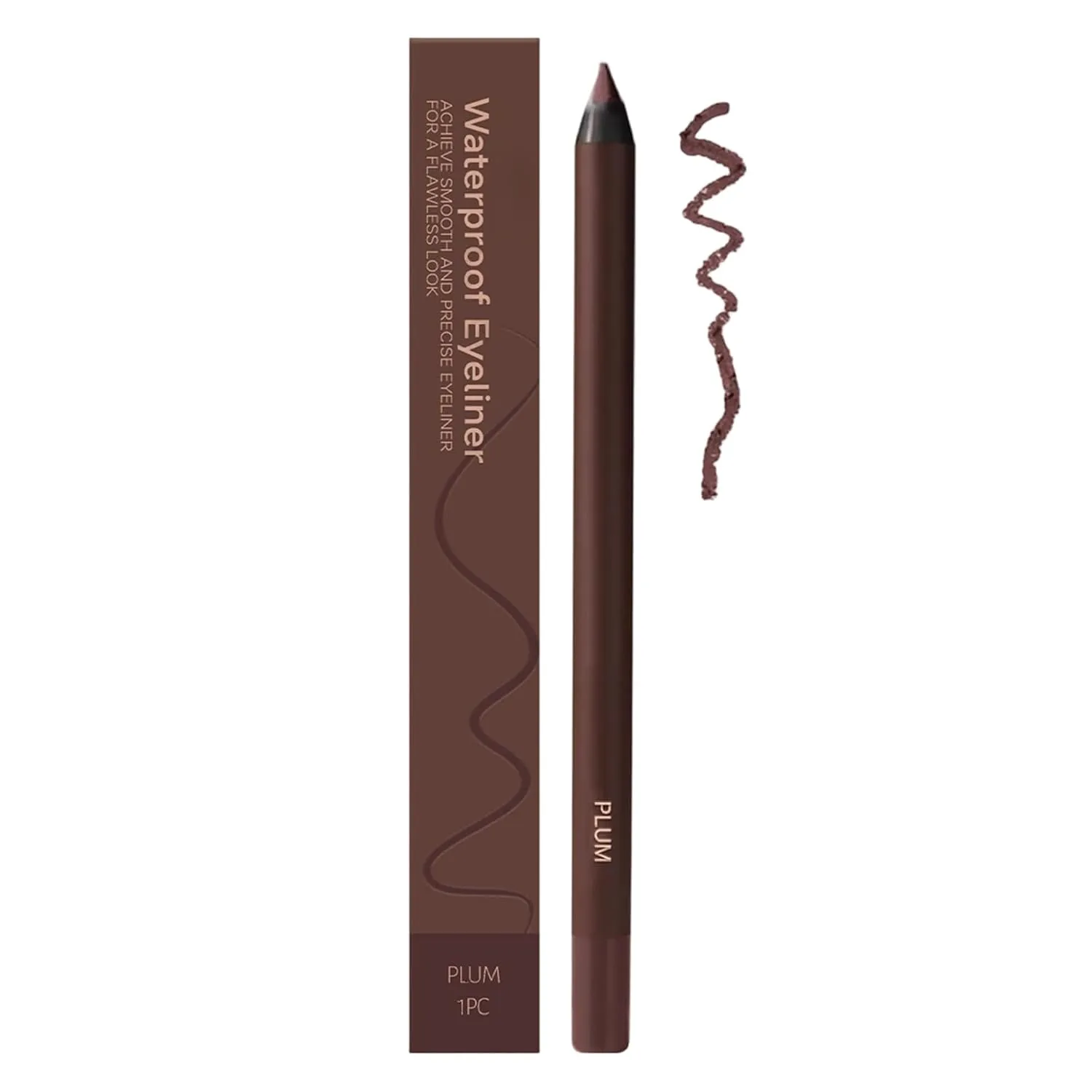 24 HR Waterproof Eyeliner Duo Sharpenable Eye Pencil, 2025 New Persona Eyeliner Pencil Waterproof, No Smudging, Fading, Smooth And Easy To Color (Plum)