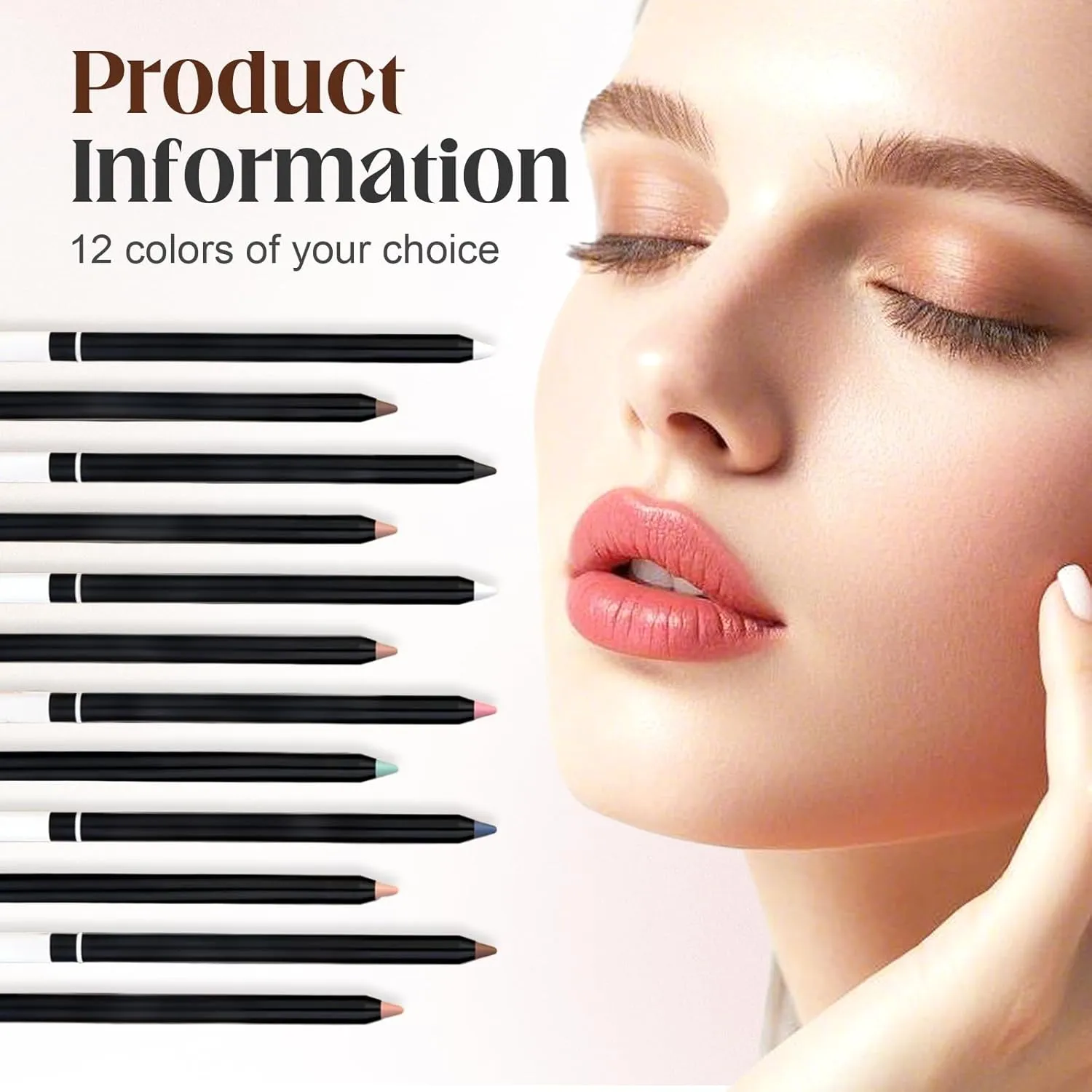 24 HR Waterproof Eyeliner Duo Sharpenable Eye Pencil, 2025 Upgraded Colored Waterproof Smudge Proof Glitter Eyeliner for Women Eye Makeup (6 Pcs)