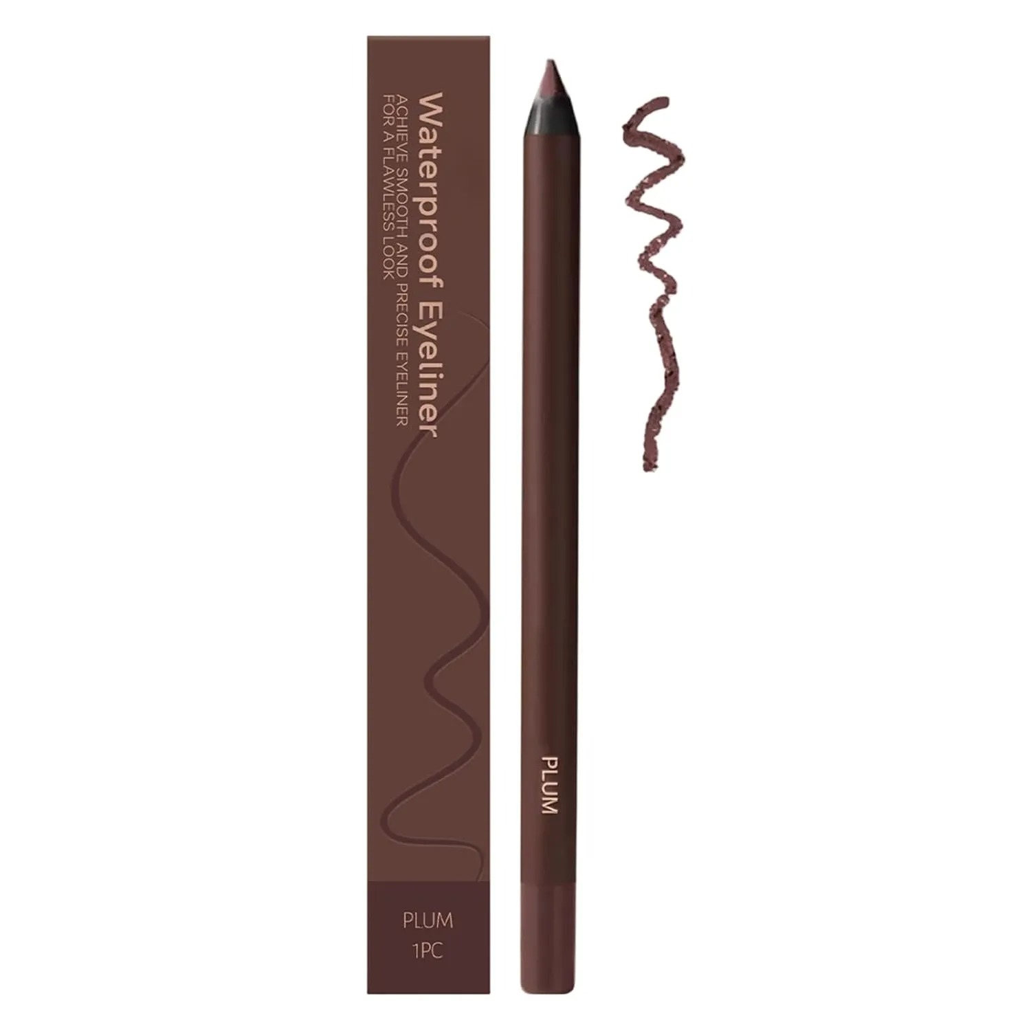 24 Hr Waterproof Eyeliner Eye Pencil, 2025 New Long-lasting Gel Eyeliners for Daily Wear, Waterproof Eye liner for Women, Easy Glide Eyeliner Pencil for Sensitive Eyes (Plum, 1 Pc)