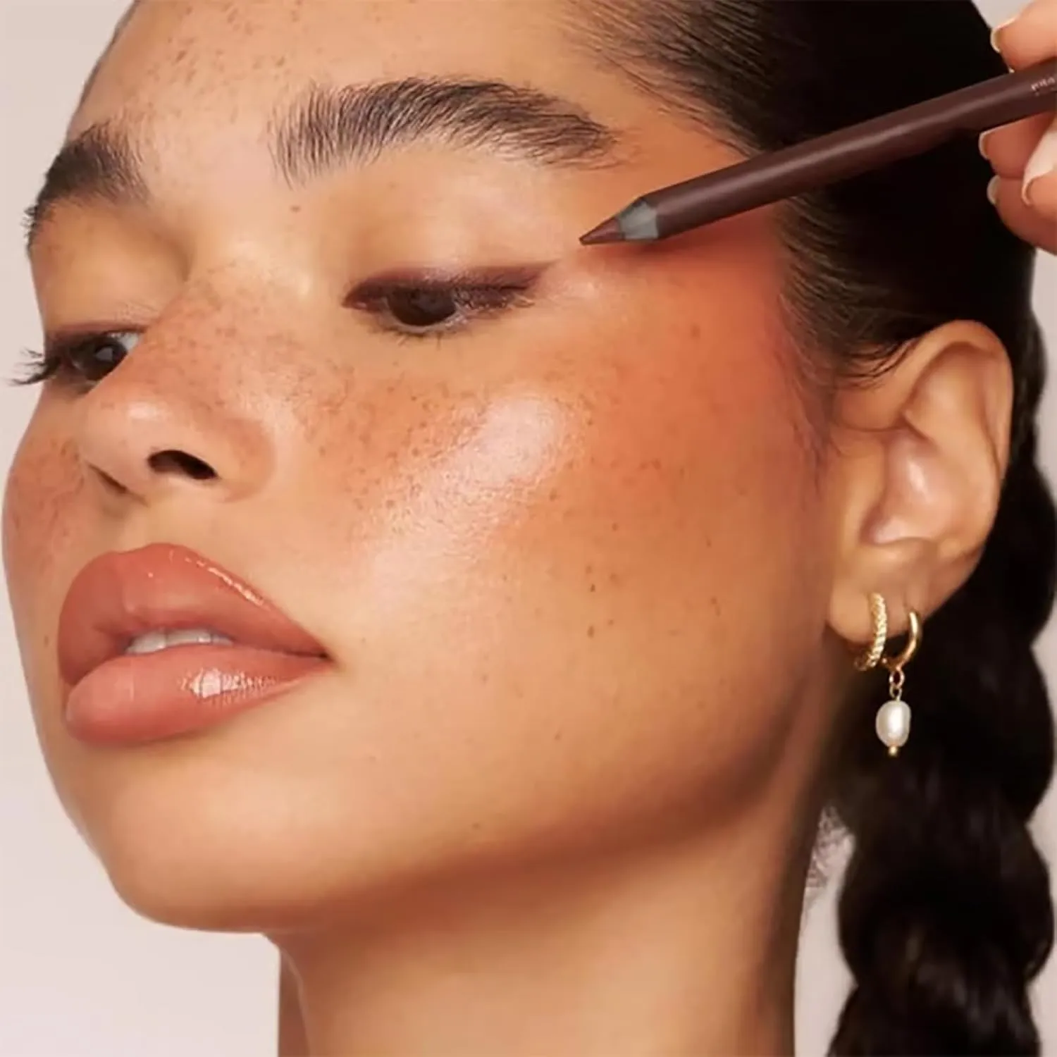 24HR Waterproof Eyeliner, 24 HR Waterproof Eyeliner Duo Sharpenable Eye Pencil, Glides on Smoothly, Ultra-Creamy (Plum Bronze)