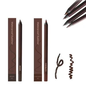 24hr Waterproof Eyeliner, Eyeliner Pencil Waterproof, Long-Wear 2 in 1 Eyeliners and Eyebrow Pencil, Sharpenable Smudge-Proof Eye Liner Pencils, Easy to Apply, Smooth Glide (Brown   Chocolate)