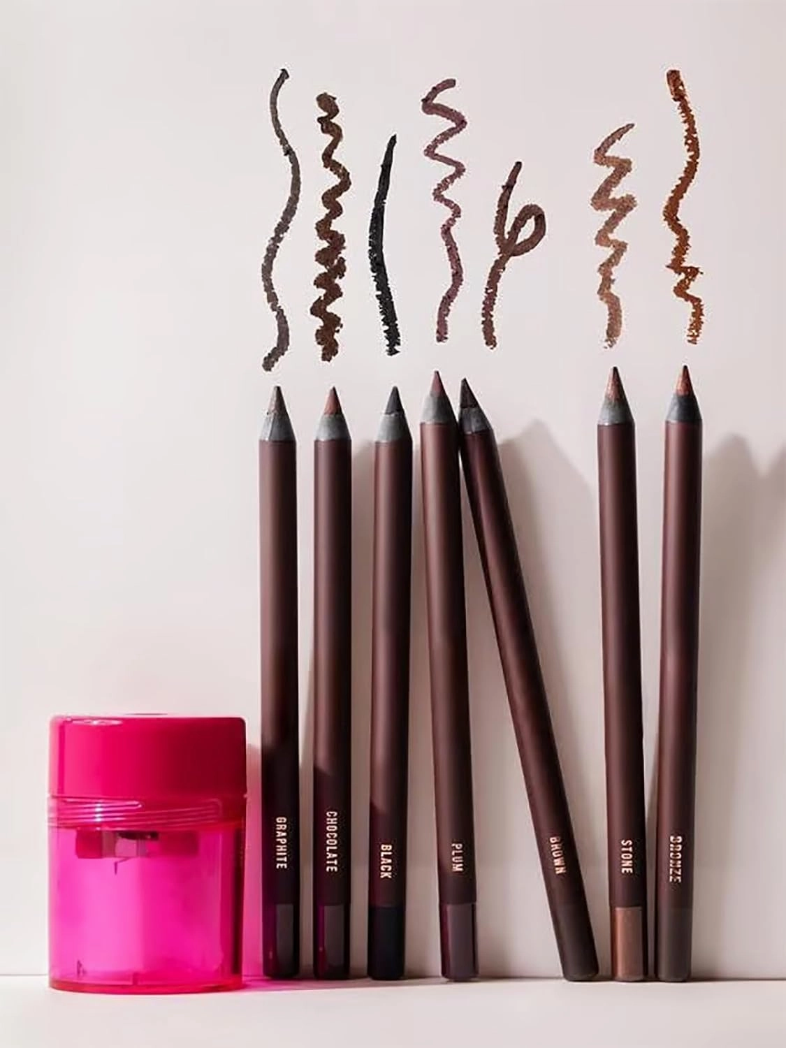 24HR Waterproof Eyeliner, 24 HR Waterproof Eyeliner Duo Sharpenable Eye Pencil, Glides on Smoothly, Ultra-Creamy (Chocolate Plum)