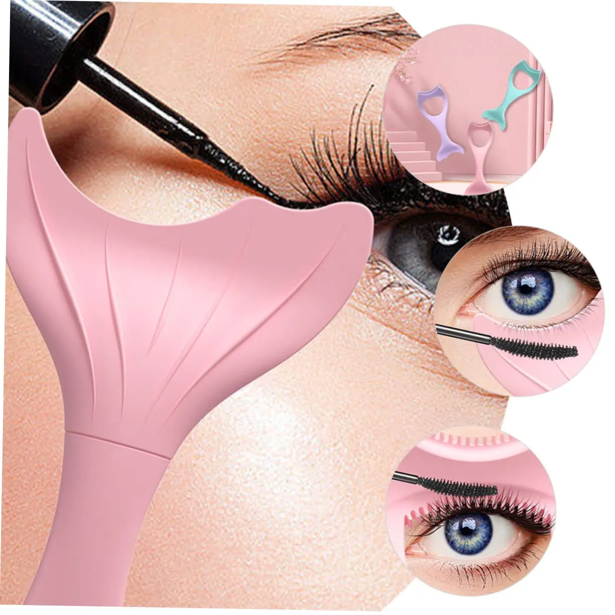 2pcs Silicone Eyeliner Stencil for Eye Makeup Easy Use Mascara Aid Tool Curved Design for Lash Line Precision for Beginners and Hooded Eyes