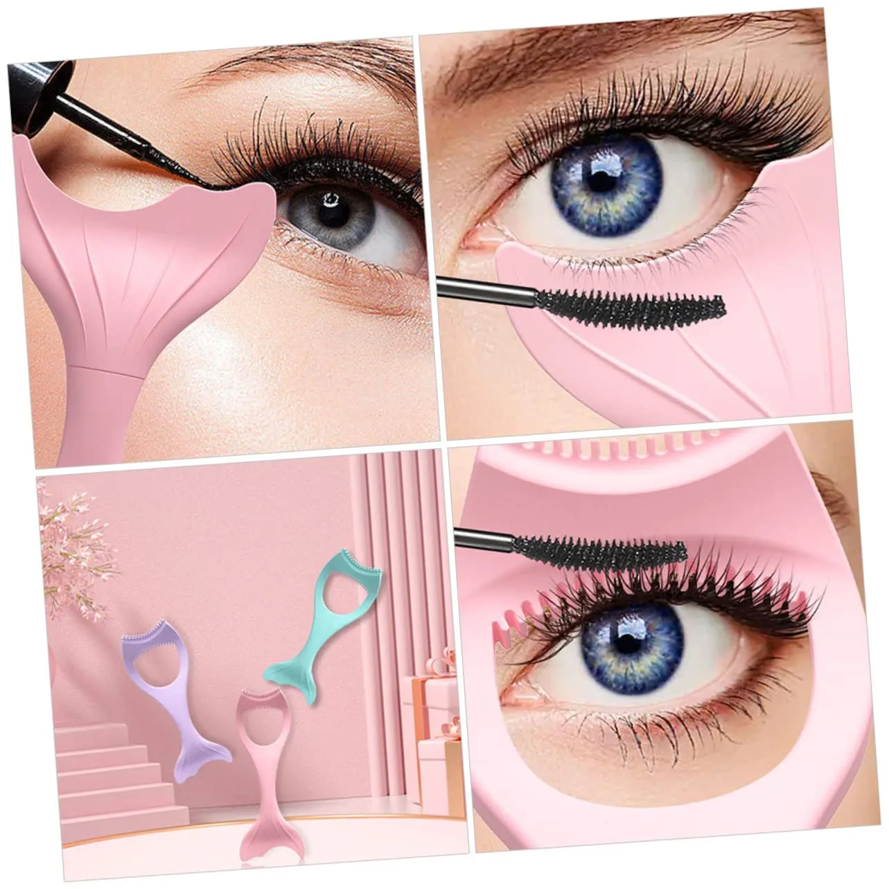 2pcs Silicone Eyeliner Stencil for Eye Makeup Easy Use Mascara Aid Tool Curved Design for Lash Line Precision for Beginners and Hooded Eyes