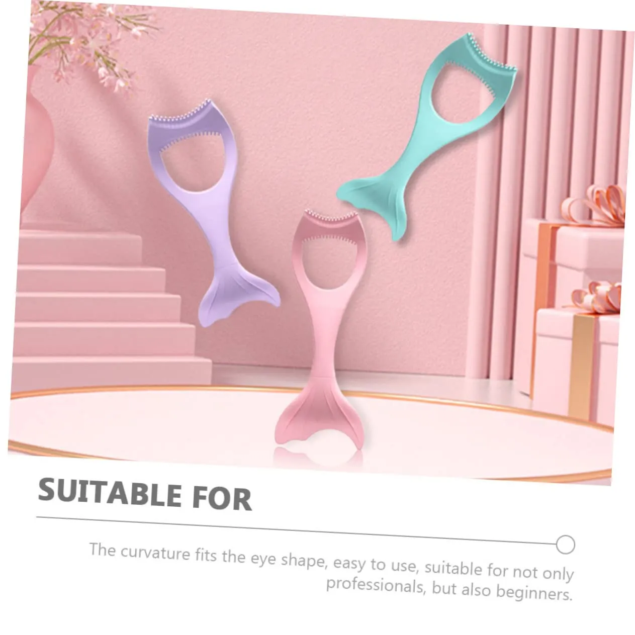 2pcs Silicone Eyeliner Stencil for Eye Makeup Easy Use Mascara Aid Tool Curved Design for Lash Line Precision for Beginners and Hooded Eyes