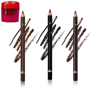3 Pack Systemous Waterproof Eyeliner Sharpenable Eye Pencil, 2 In 1 Eye Liner And Eyebrow Pencil, Fading, Smooth And Easy To Color. (3*MIX)