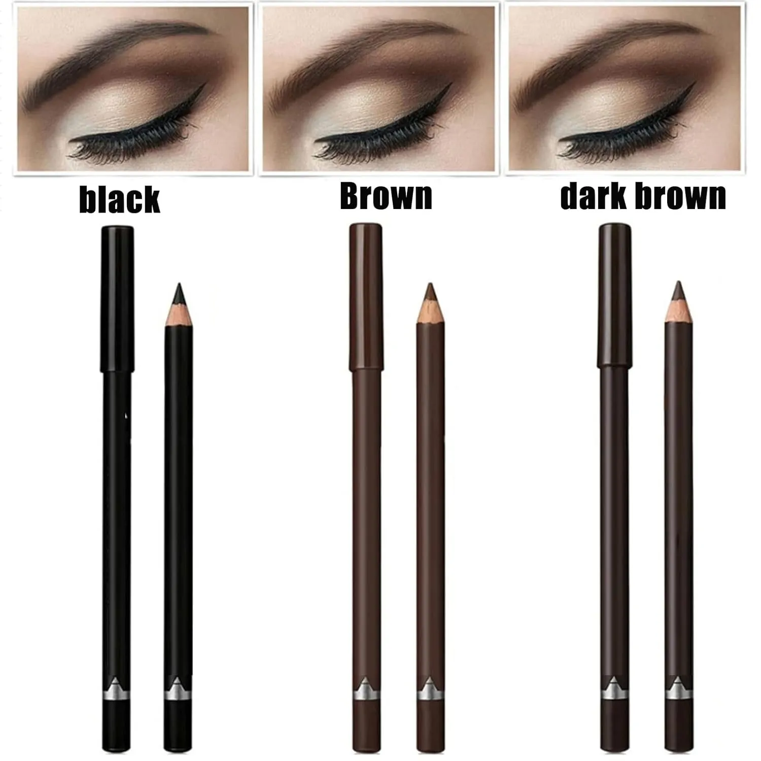 3 Pack Systemous Waterproof Eyeliner Sharpenable Eye Pencil, 2 In 1 Eye Liner And Eyebrow Pencil, Fading, Smooth And Easy To Color. (3*MIX)