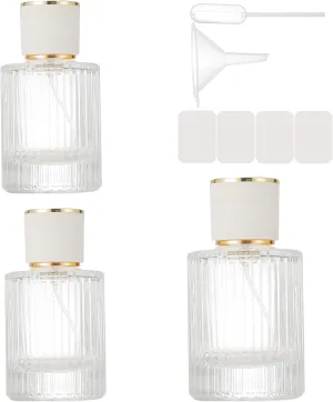 3 Packs Mist Spray Bottle, Small Cologne Travel Spray Bottles, 50ML Reusable Perfume Spray Bottle for Sample Dispenser, Liquid Cosmetic and Home Decor, White Cap