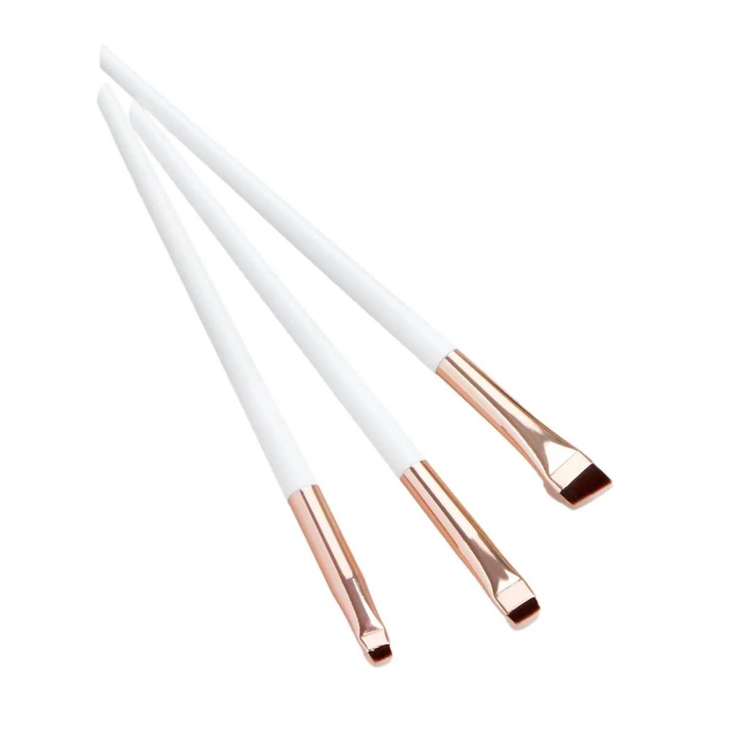 3 Pcs edge eyeliner brush oblique head eyebrow brush outline eyeliner brush ultra-thin eyeshadow brush makeup tools(White)