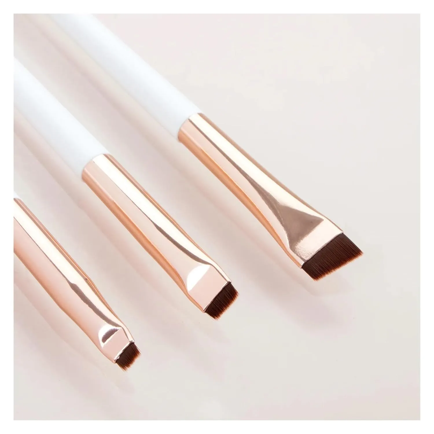 3 Pcs edge eyeliner brush oblique head eyebrow brush outline eyeliner brush ultra-thin eyeshadow brush makeup tools(White)