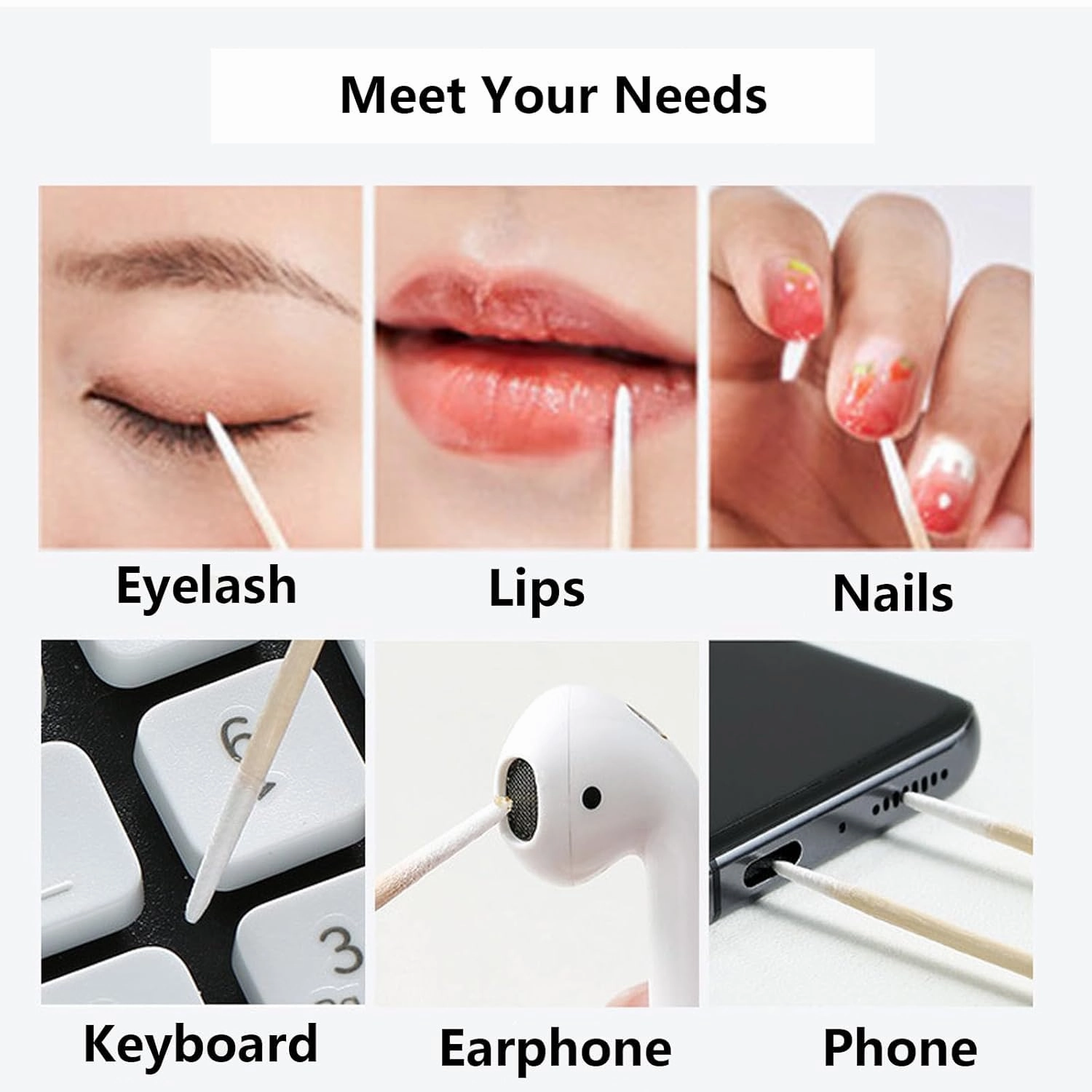 3500 pcs 4 Inch Pointed Cotton Swabs Precision Microblading Cotton Tipped
