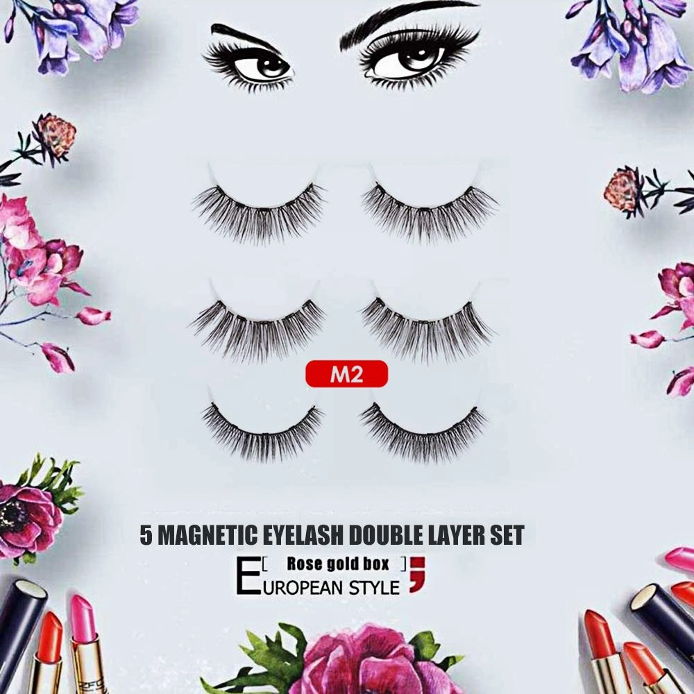 3 Pairs Magnetic Eyeliner With Magnetic Eyelashes Kit Waterproof Eyeliner and Multi Styles Ultra-thin 3D Reusable Magnets False Lashes for Party Dating Wedding (M2(KS01 KS02 856))