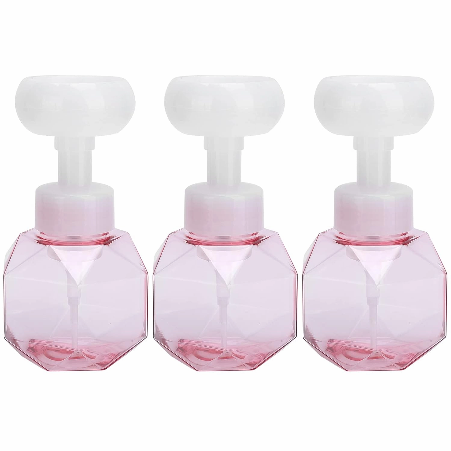 3 Pcs Flower Foam Bottle Refillable Mousse Pump Bottle for Hand Soap Lotions and Body Oil (Pink Bubble bottle)