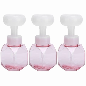 3 Pcs Flower Foam Bottle Refillable Mousse Pump Bottle for Hand Soap Lotions and Body Oil (Pink Bubble bottle)