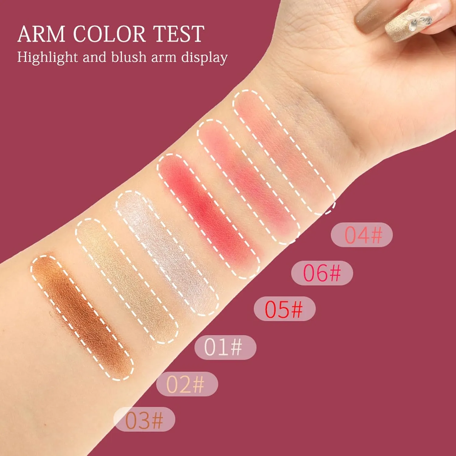3D Rose Petal Blush, Flower Beauty Blush for Cheeks - Natural Rosy Glow Makeup, Buildable & Blendable Pressed Powder, Perfect Valentine's/Mothers Day Gift (E)