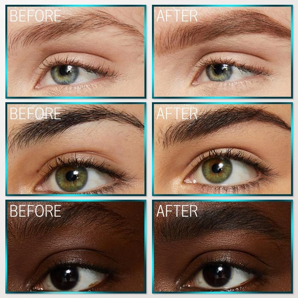 3D Waterproof Microblading Eyebrow Pen with 4 Fork Tip, Magic Eyebrow Pencil Contouring Pen, Long-Lasting Natural Brows Eyebrow Pen (Black)