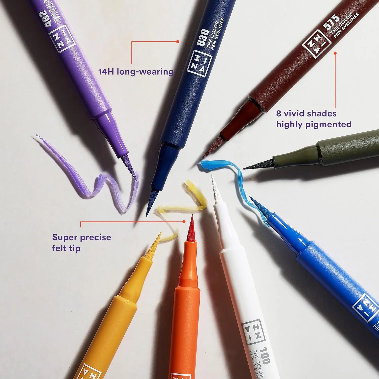 3INA The Color Pen Eyeliner 137 - Ultra Fine Tip 14H Yellow Longwear Liquid Liner - Vibrant Colors, Matte, Smudgeproof, Flake Proof Eye Makeup - Cruelty Free, Paraben Free, Vegan Cosmetics - Yellow