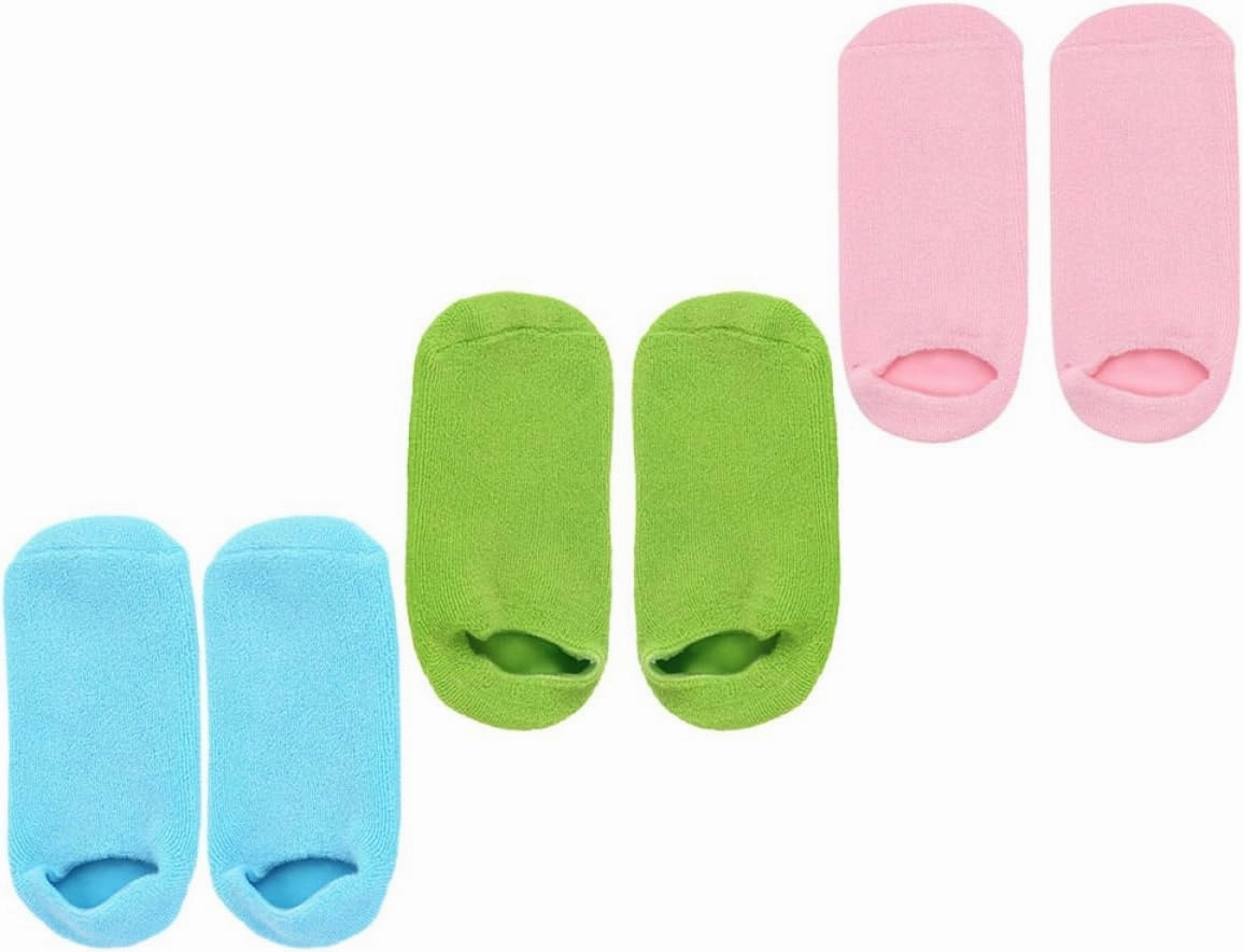 3Pairs Moisturizing Foot Care Masks Protective Spa Socks for Softening Dry Skin Essential Oil Infused Foot Covers for Home Use Comfortable Durable Design
