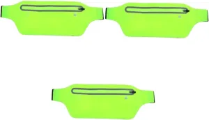 3pcs Reflective Running Waist Pack Ultra Thin Phone Card Holder Waterproof Ideal for Fitness Hiking Biking