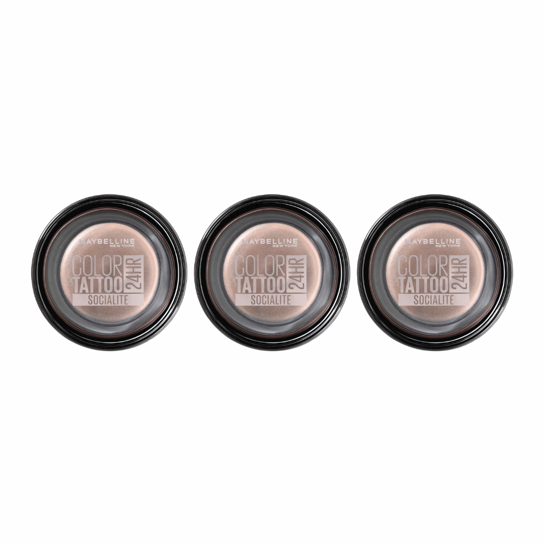 3x Maybelline Color Tattoo 24HR Cream Gel Eyeshadow Socialite