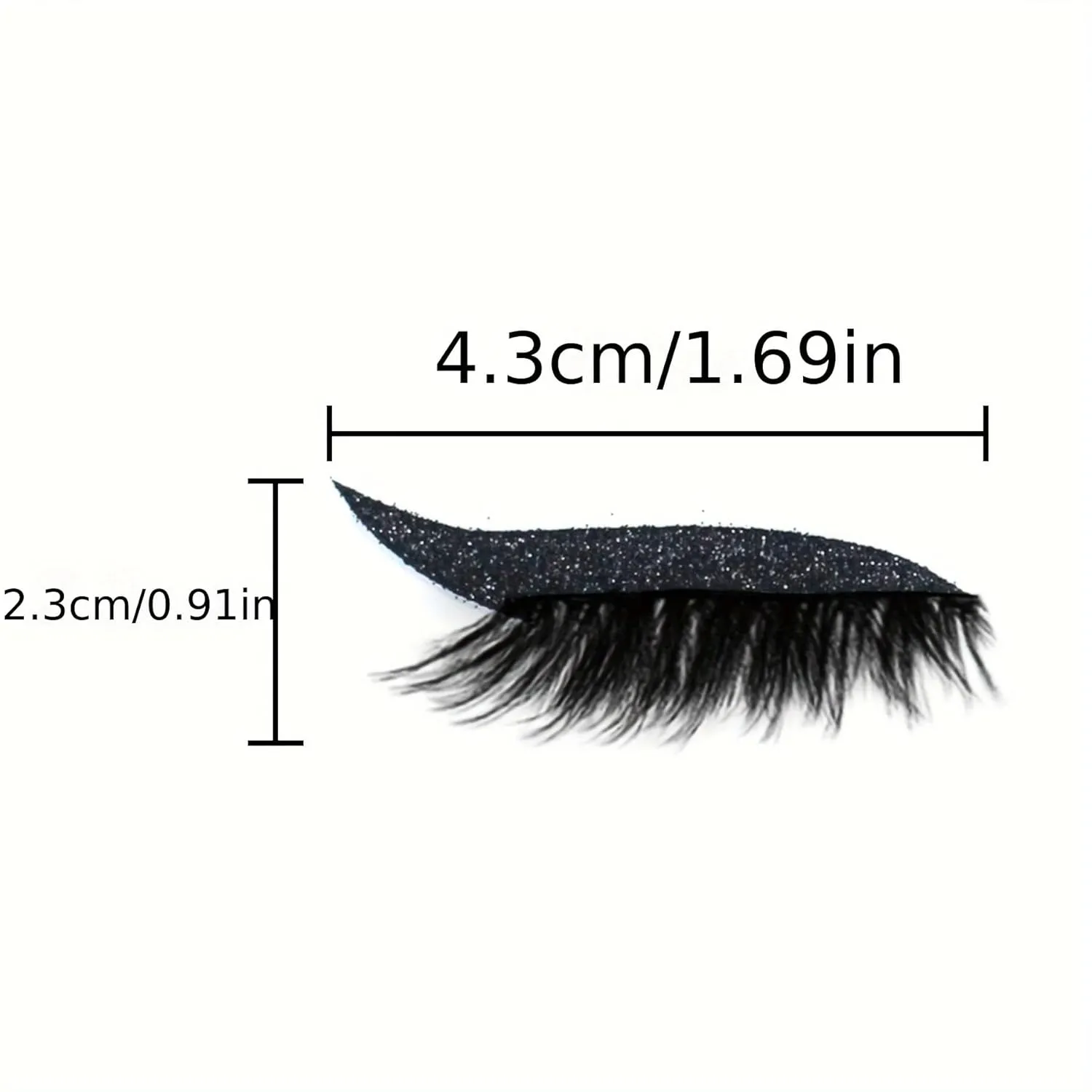 4 Pairs Glitter Eyeliner Stickers and False Lashes, Self-Adhesive Waterproof Eyeliner Tattoos Temporary, Stick On Liner and Lashes 2-1 Color, Cat Eyeliner Sticker for Party, Halloween (Blue)