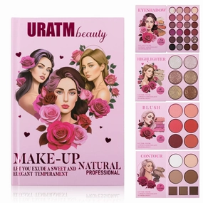 4-Layer Book-Style Foldable Makeup Palette Set | Portable & Long-Lasting | Contour Blush Highlight Eyeshadow, Professional 43 Shades, Suitable for Multiple Skin Tones & Makeup Looks, Gift Idea
