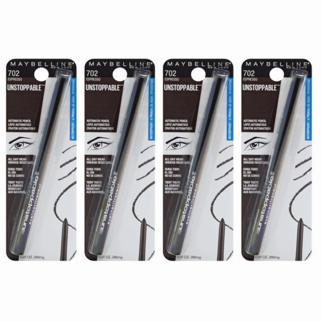 4 x Maybelline Unstoppable Automatic Pencil Eyeliner 702 Espresso (Carded)
