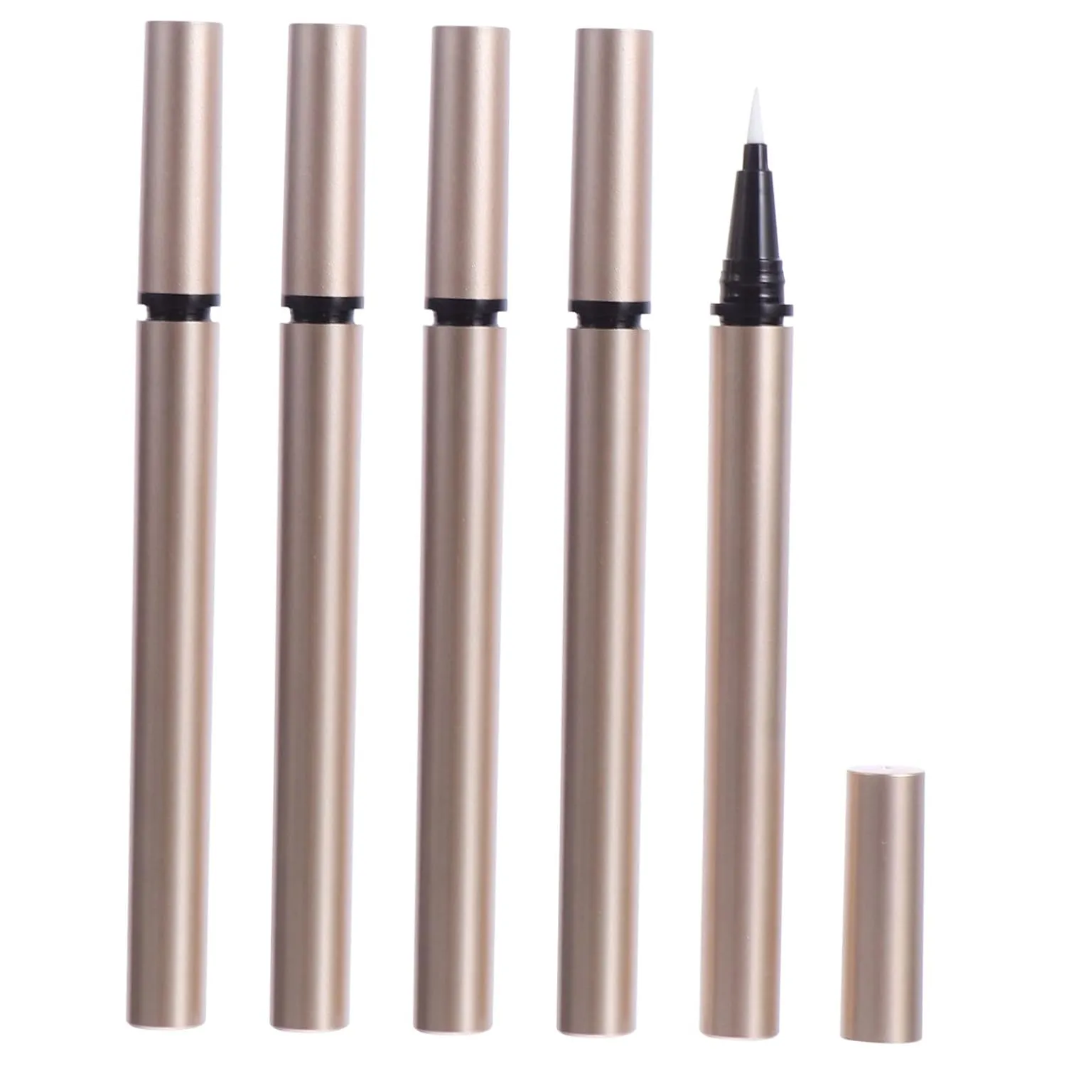 5pcs 1ml Empty Eyeliner Pen Tube Portable Refillable Eyeliner Pen Brush Tip for Liquid Liner