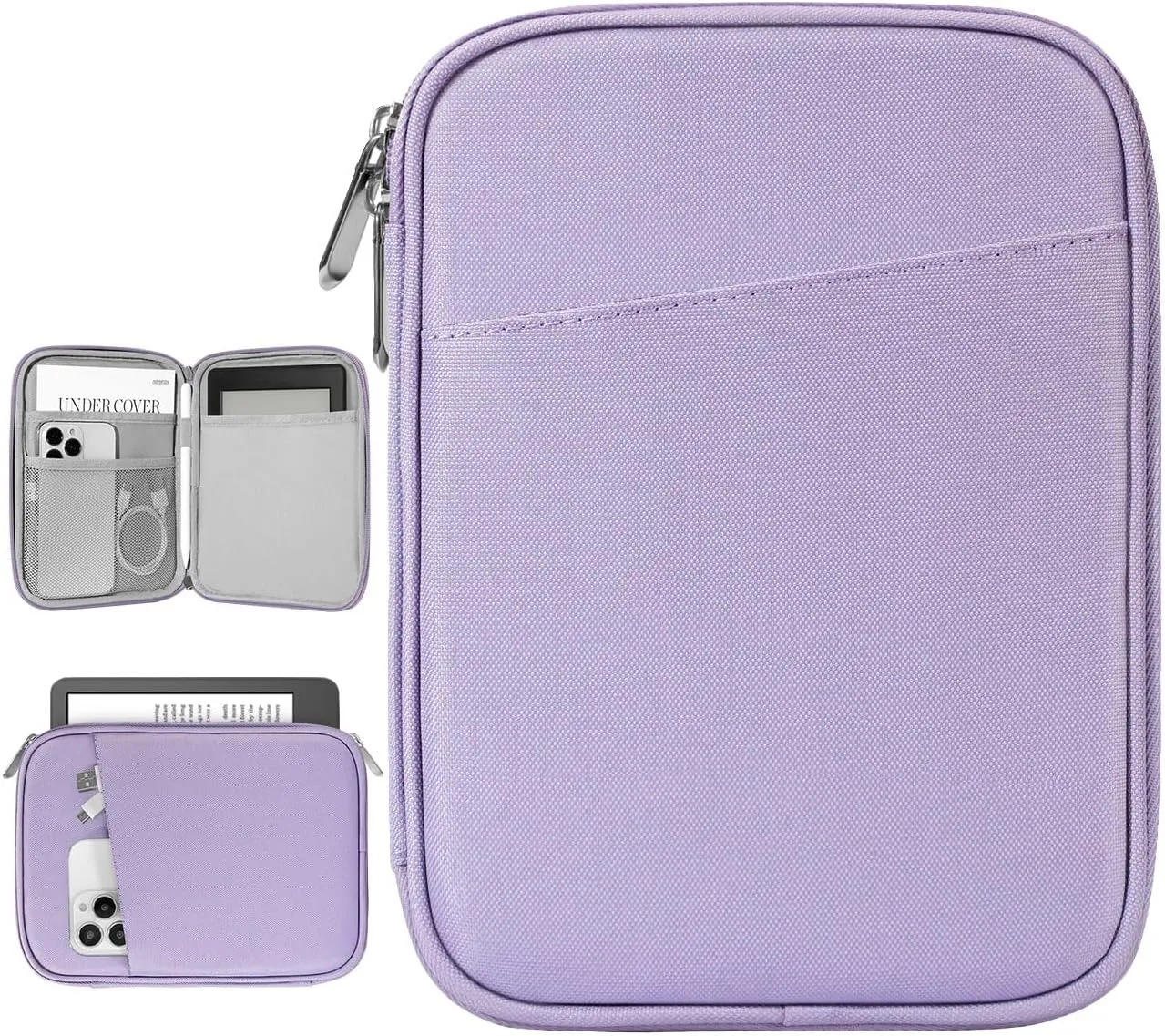 6-7 Inch Sleeve Carrying Case for 7" Kindle Colorsoft Signature Edition and All-New Kindle Paperwhite, Protective Sleeve Cover Pouch Bag for 6" Kindle/Kindle Oasis/E-Reader, Grey Purple