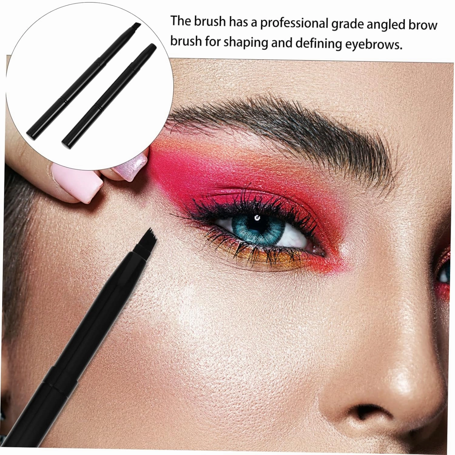 6pcs Portable Double-ended Angled Eyebrow Brush Professional Makeup Tool for Precise Brow Application for Makeup and Beginners for Comfortable Use