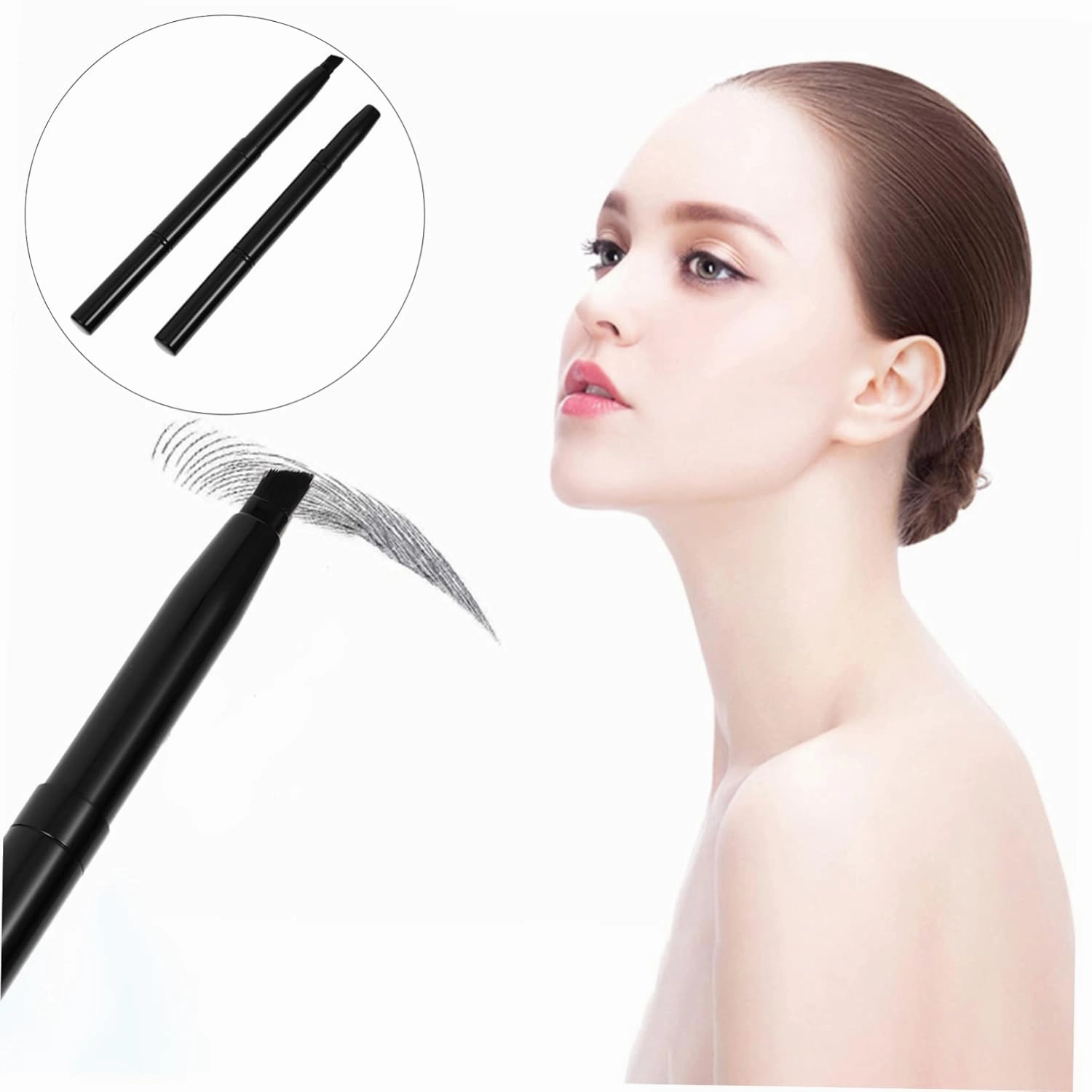6pcs Portable Double-ended Angled Eyebrow Brush Professional Makeup Tool for Precise Brow Application for Makeup and Beginners for Comfortable Use