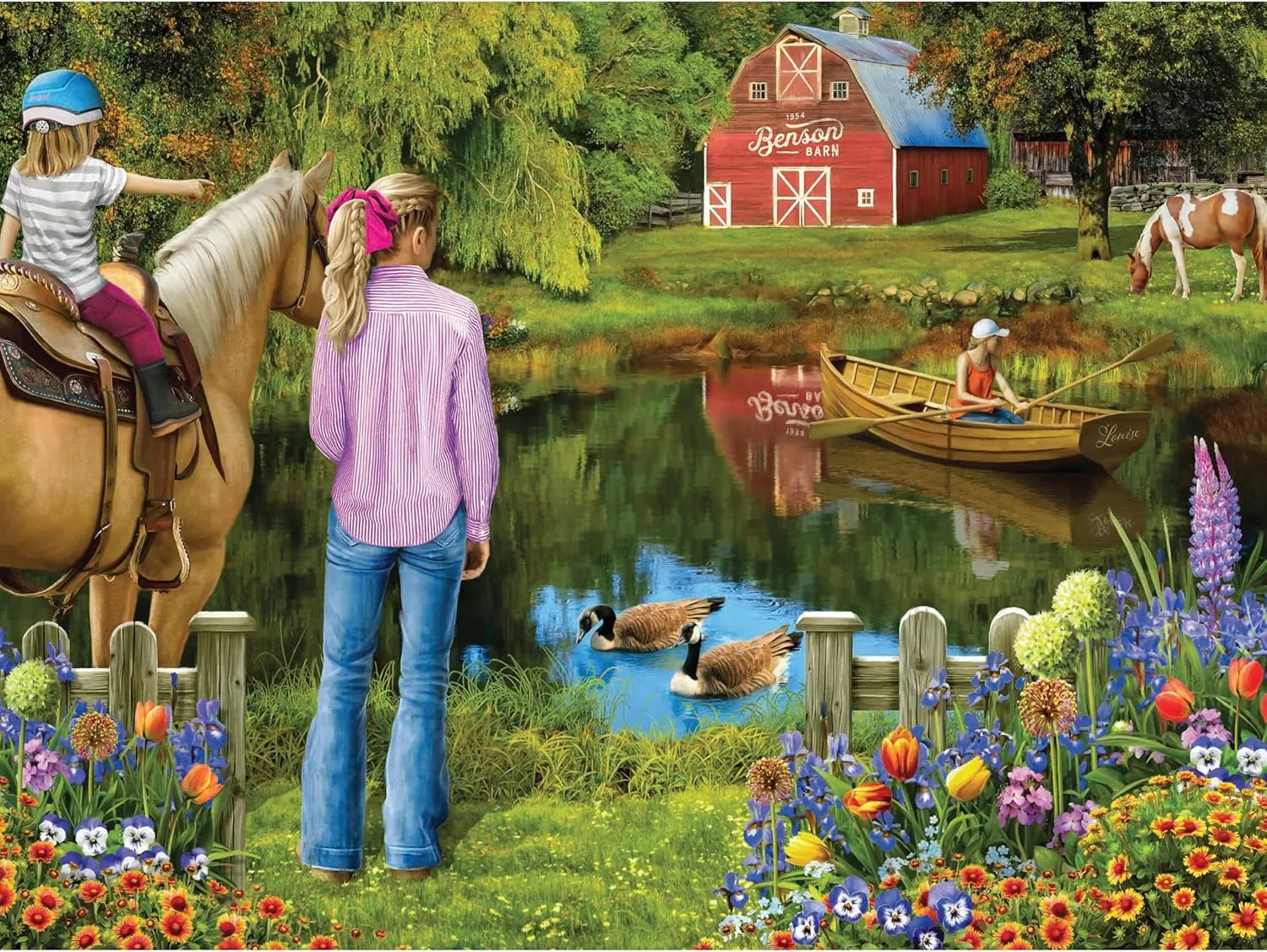 750 Piece Puzzle for Adults Sharon Steele at The Benson Farm Whimsical Country Farm 27x20 Jigsaw Puzzle