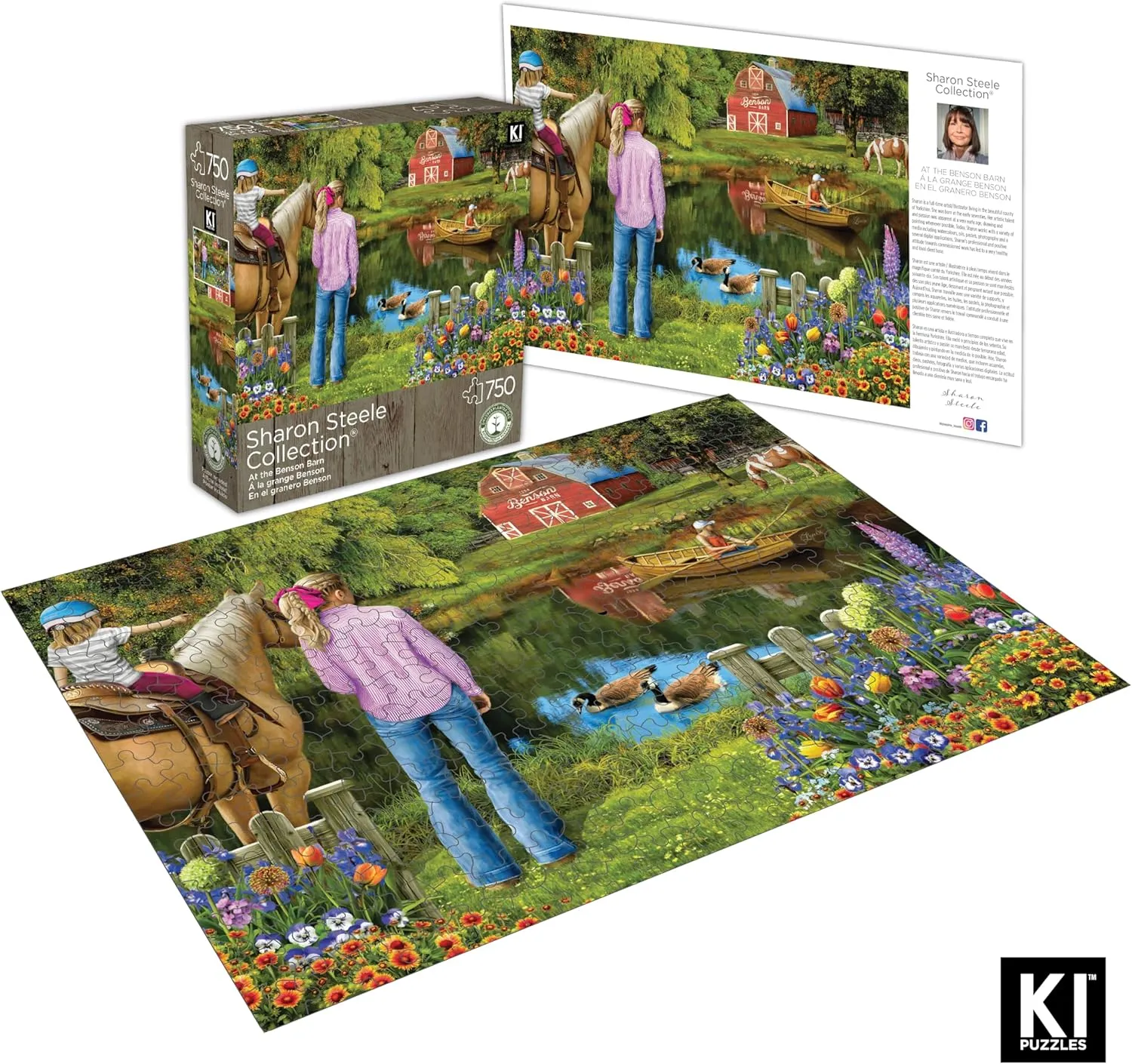 750 Piece Puzzle for Adults Sharon Steele at The Benson Farm Whimsical Country Farm 27x20 Jigsaw Puzzle