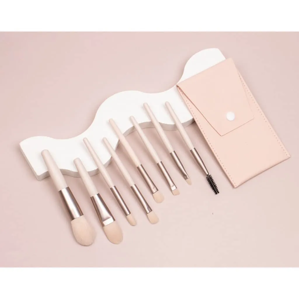 8-piece Mini Makeup Brush Set Portable Makeup Eye Shadow Brush Makeup Tool (Black)