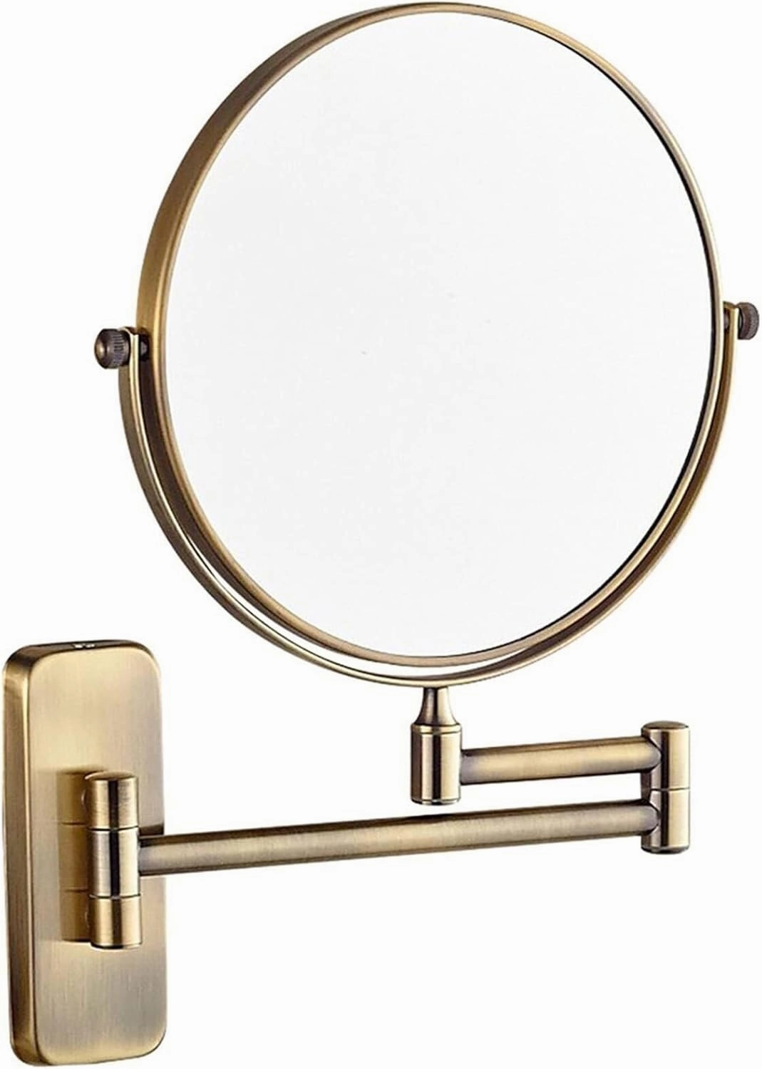 8 Inch Adjustable Wall Mounted Makeup Mirror, Double Sided Magnifying Vanity Mirror with 360° Swivel, 5X Magnification, Foldable(3X)