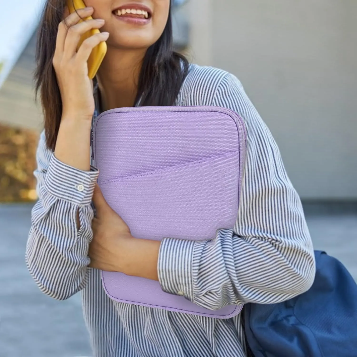 9-11 Inch Tablet Sleeve Bag Carrying Case for iPad 10th Gen 10.9, iPad 9/8/7th Gen 10.2, iPad Air 11", iPad Pro 11 M4 M2 2024, iPad Air5/4 10.9, Galaxy Tab A9  Plus 11"/S9 FE, Grey Purple