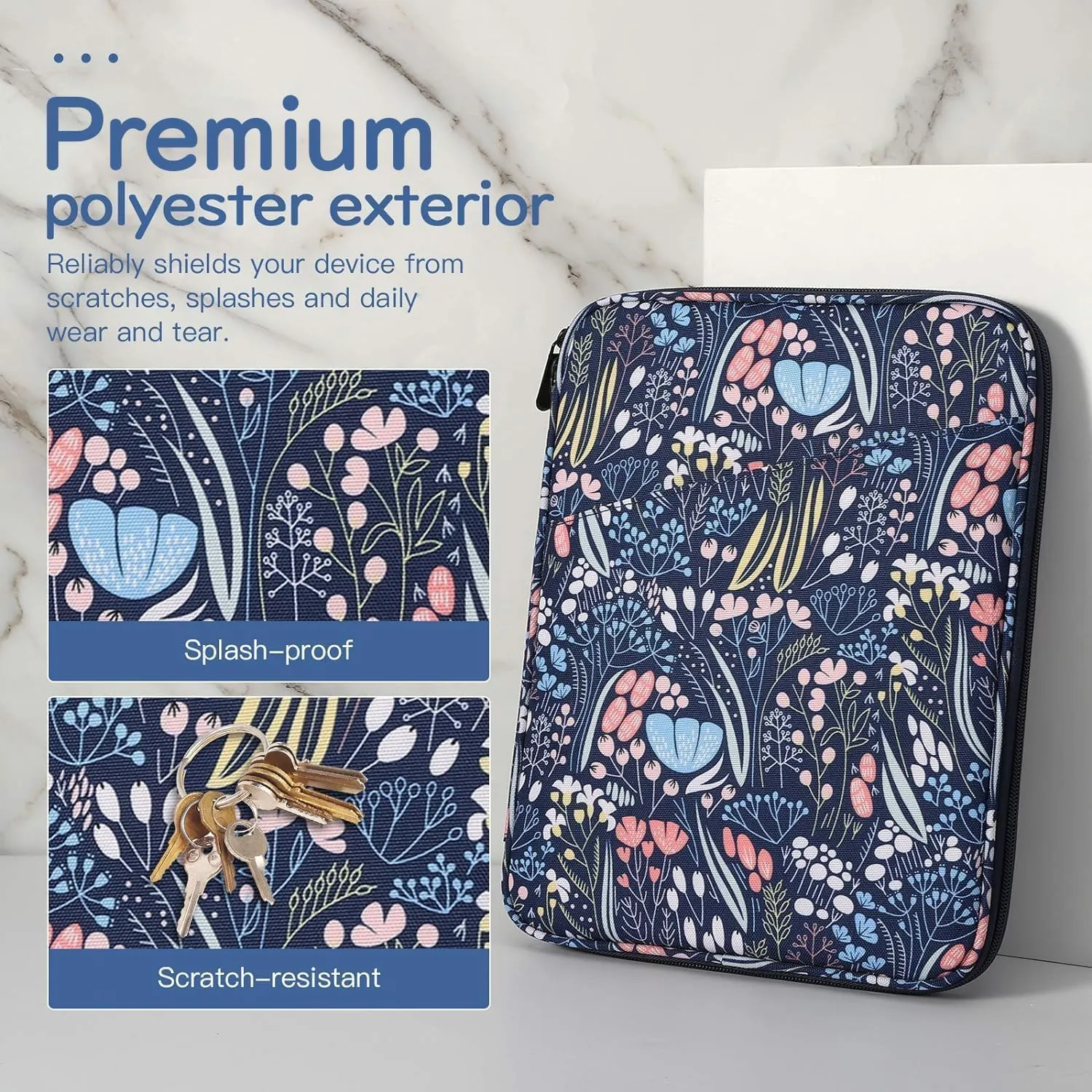 9-11 Inch Tablet Sleeve Bag Carrying Case for iPad (A16) 11th Gen 11", iPad 10th Gen 10.9" Air 5/4, i-Pad Air/Pro 11", i-Pad 9/8/7th, Galaxy Tab A9  Plus 11", Remarkable 2 10.3", Night Blue
