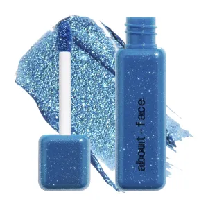 aboutface Fractal Glitter Eye Paint Above Santorini – Smudge-Proof, Long-Lasting Liquid Eyeshadow – Intense Sparkle with Mousse Texture – Vegan, Cruelty-Free, Marula Oil Infused – 0.13oz (Sapphire)