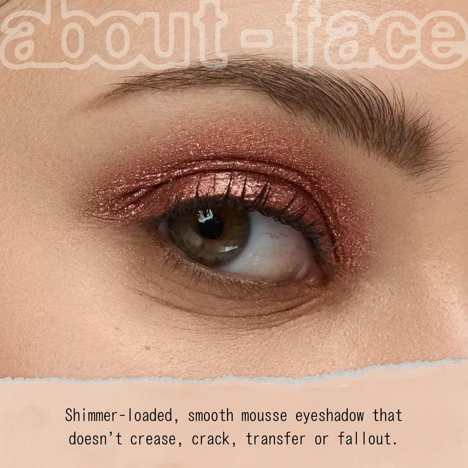 aboutface Fractal Glitter Eye Paint Digital Demise – Smudge-Proof, Long-Lasting Liquid Eyeshadow – Intense Sparkle with Mousse Texture – Vegan, Cruelty-Free, Marula Oil Infused – 0.13oz (Cinnamon)