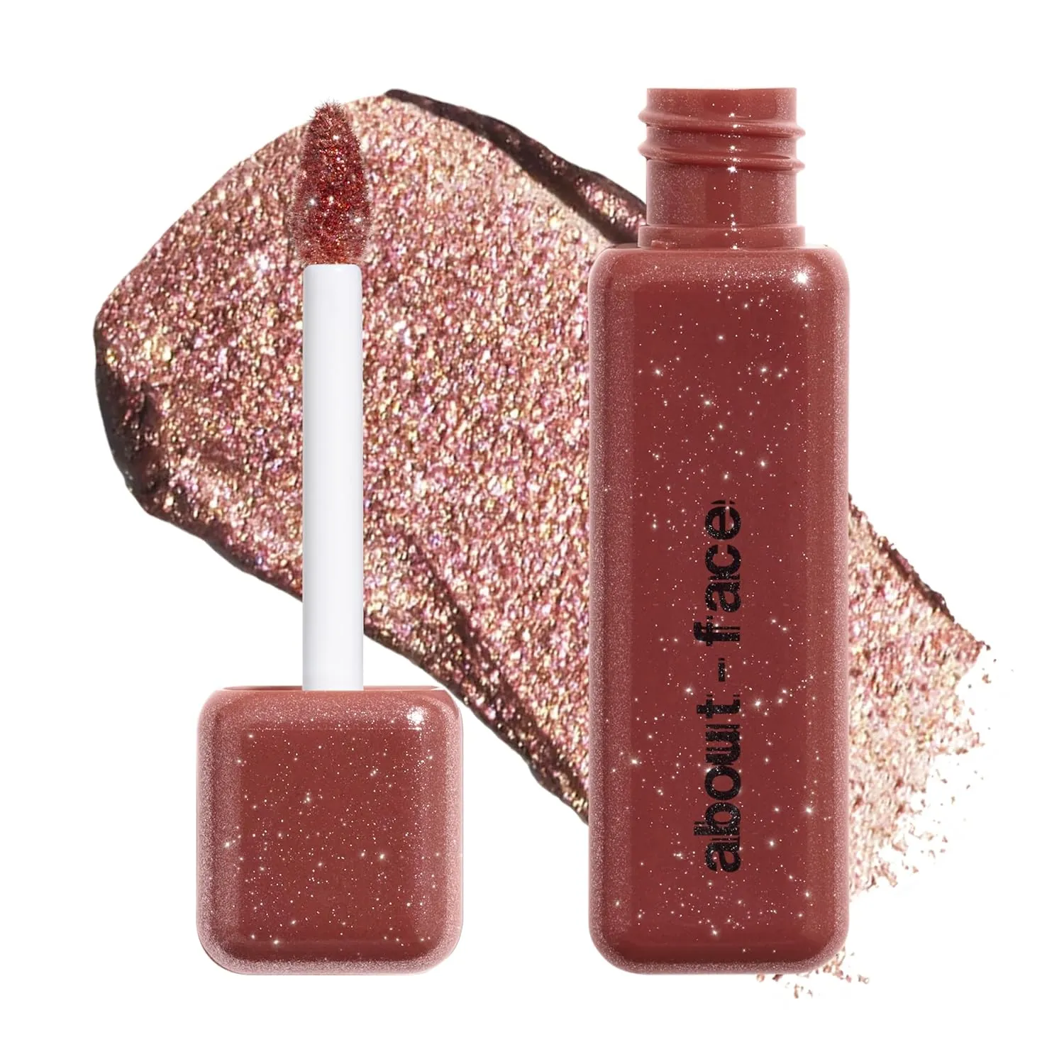 aboutface Fractal Glitter Eye Paint Digital Demise – Smudge-Proof, Long-Lasting Liquid Eyeshadow – Intense Sparkle with Mousse Texture – Vegan, Cruelty-Free, Marula Oil Infused – 0.13oz (Cinnamon)